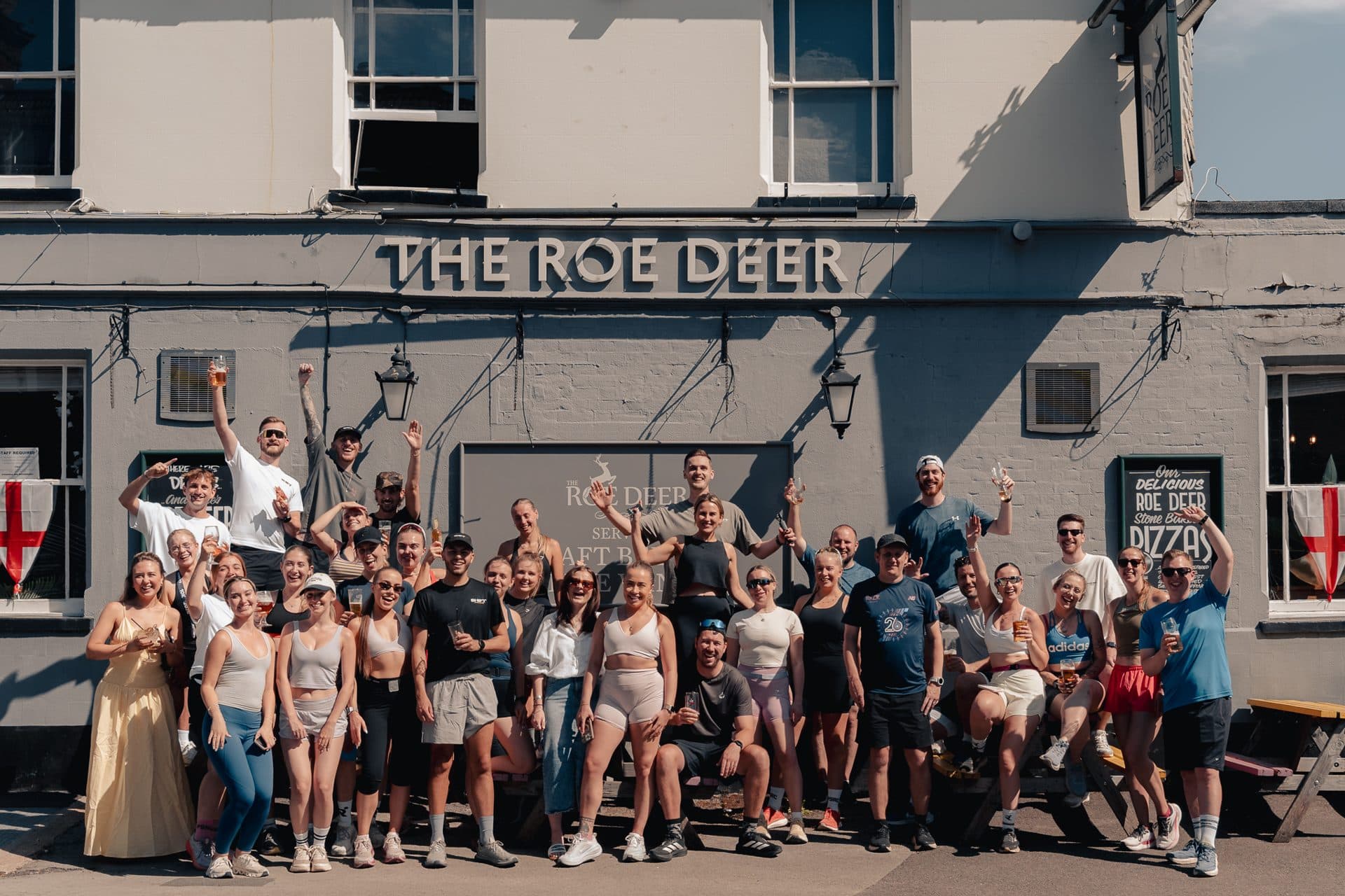 The club outside The Roe Deer after a Saturday social